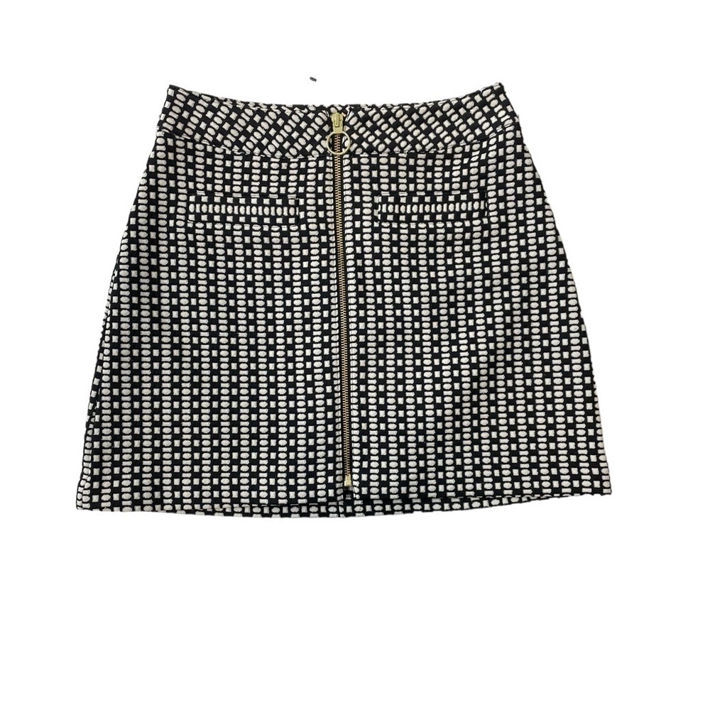 EXPRESS Mini skirt Front Zipper Retro Geometric A Line Go Go New with tags 2